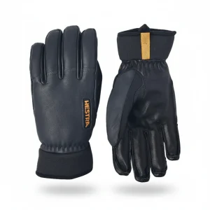 Army Leather Wool Terry 5-finger Handske